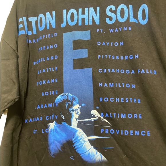 Vintage Elton John Solo Tour Shirt Size XL Black 1997 Rare Concert Merch Tee - Picture 8 of 10